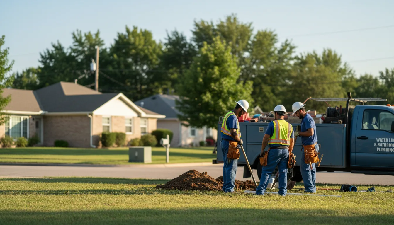 Residential water line and bathroom plumbing service in Mead, CO